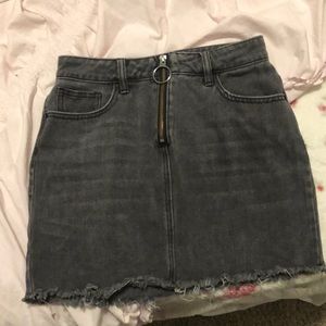 Black denim skirt